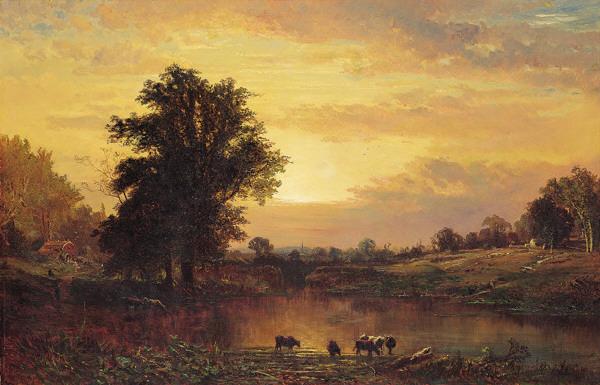 Alfred Thompson Bricher Sunset in the Catskills Norge oil painting art
